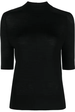 Calvin Klein Ribbed-collar wool knitted top