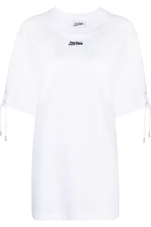 Jean Paul Gaultier JPG-print lace-up T-shirt