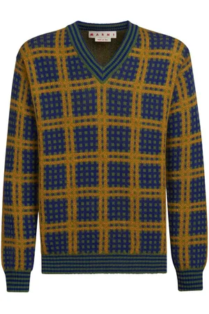 Marni Checked V-neck jumper