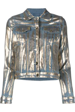 Madison.Maison Metallic coated-denim jacket