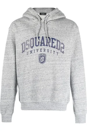 Dsquared2 Logo-print mélange-effect hoodie