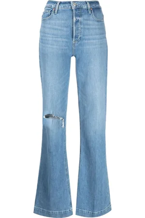 Paige Leenah ripped-detail bootcut jeans