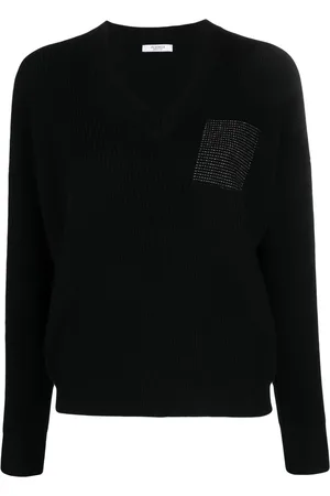 PESERICO SIGN Metallic-threading V-neck jumper