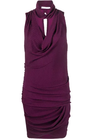 IRO Cowl-neck gathered minidress