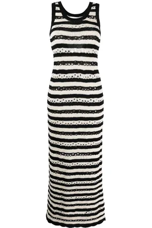 Sonia by Sonia Rykiel Striped openwork maxi dress