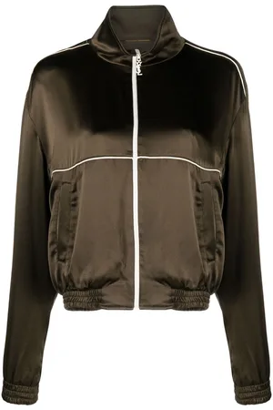 Saint Laurent High-neck silk track jacket