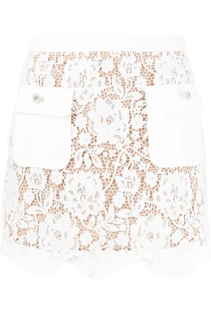 Self-Portrait Floral-lace miniskirt