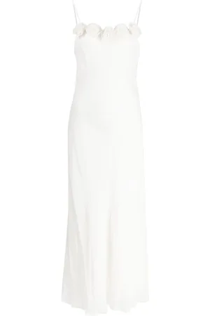 RIXO London Benedetta rose-appliqué midi dress
