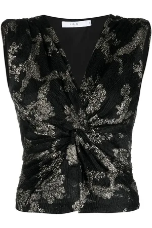 IRO Twisted fil coupé-velvet top
