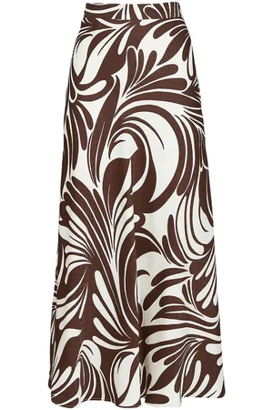 La DoubleJ Abstract-print midi skirt