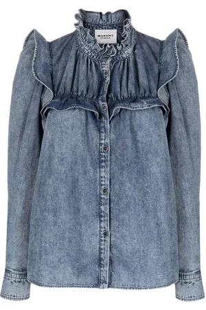Marant Etoile Idety ruffled denim shirt