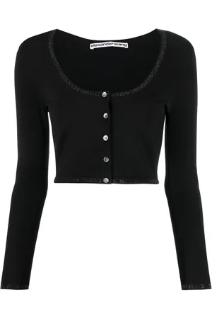 Alexander Wang Logo-trim cropped cardigan