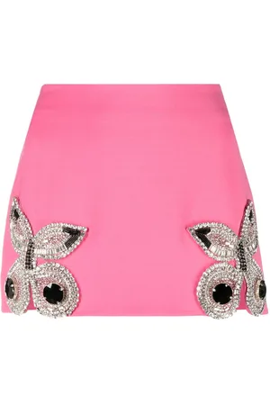 AREA Crystal-embellished butterfly mini skirt