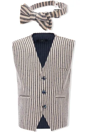 M. Moustache Stripe-print waistcoat set