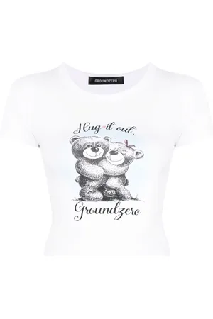 Ground Zero Slogan-print cotton cropped T-shirt