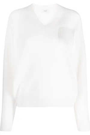 PESERICO SIGN Metallic-threading V-neck jumper