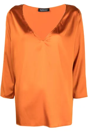 GIANLUCA CAPANNOLO Nathalie V-neck silk blouse