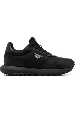 Emporio Armani Logo-charm lace-up sneakers
