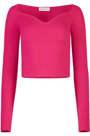 Nina Ricci Sweetheart-neck long-sleeve top