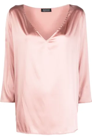GIANLUCA CAPANNOLO Nathalie V-neck silk blouse