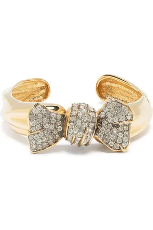 Givenchy 1990s rhinestone-embellished ribbon cuff