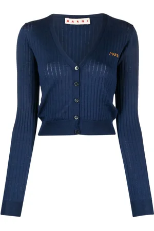 Marni Embroidered logo cropped cardigan