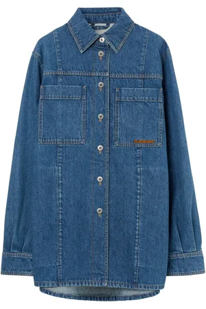 Burberry Logo-embroidered denim overshirt