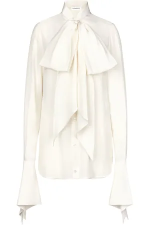 Nina Ricci Pussy-bow collar silk shirt