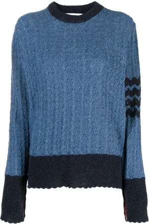 Thom Browne Cable-knit pointelle stitch jumper