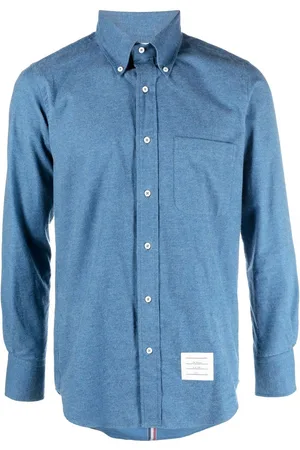 Thom Browne Logo-patch denim shirt