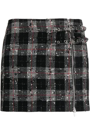 Alessandra Rich Checked wool-blend miniskirt