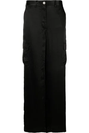 THEORY Satin-finish wide-leg trousers