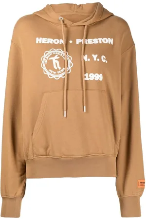 Heron Preston Medieval Heron-print cotton hoodie