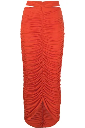 Paris Georgia Farrah cut-out ruched maxi skirt