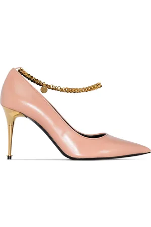 Tom Ford Chain-trimmed 85mm leather pumps