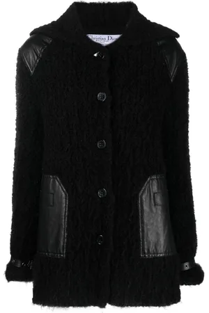 Dior 2000 leather-panelled hooded coat