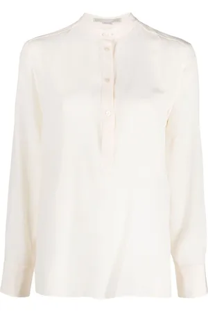 Stella McCartney Band-collar silk blouse