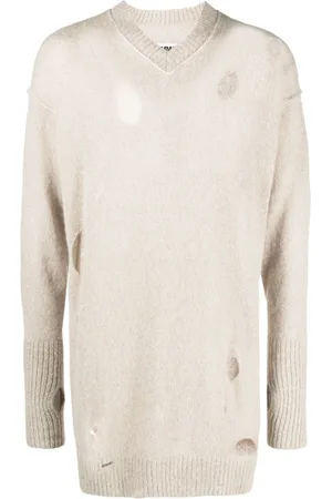 Maison Margiela Distressed-effect knitted jumper