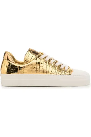 Tom Ford Crocodile-embossed metallic sneakers