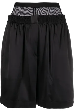 Alexander Wang Layered silk-charmeuse boxer shorts