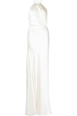 Michelle Mason Pleated-detail silk gown