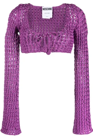 Moschino Open-knit cropped top