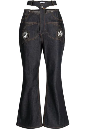 AREA Butterfly cut-out flared jeans