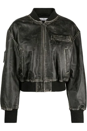 Acne Studios Distressed-effect leather jacket