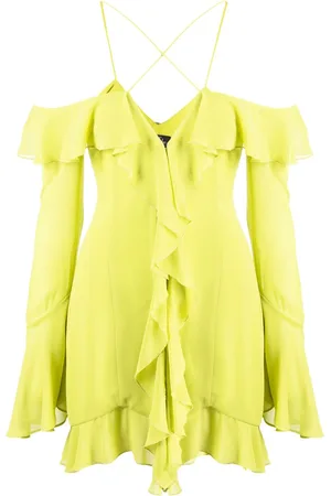 De La Vali Selia ruffled chiffon mini dress