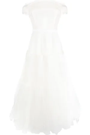 Ana Radu Off-shoulder fluted maxi dress