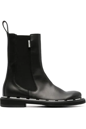Moschino Logo-print faux-leather boots