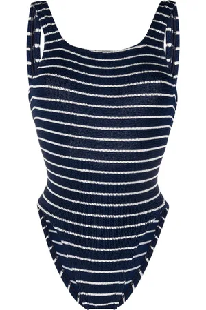 Hunza G Striped square-neck swimsuit