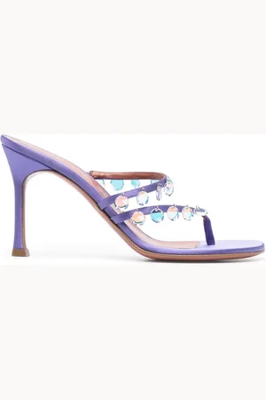Amina Muaddi Tina 105 mm crystal sandals