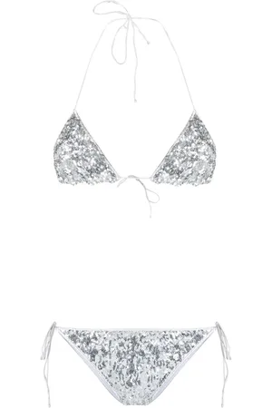 Oseree Sequin-embellished triangle bikini set